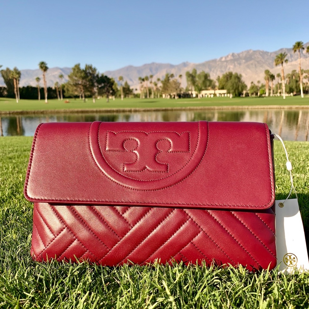Tory Burch Alexa Leather Envelope Clutch Crossbody - Picture 5 of 8